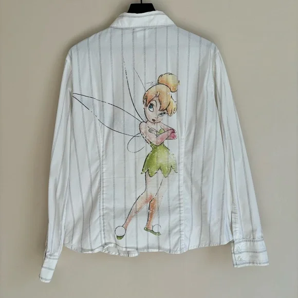 Disney Tinkerbell Long Sleeve Button Down Top - Picture 5 of 9